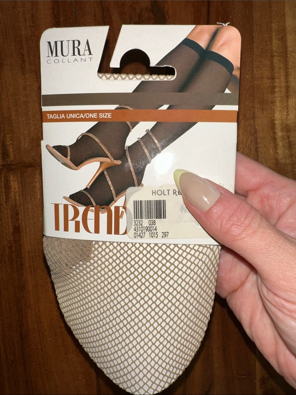 Beige Sheer Fishnet Knee Highs